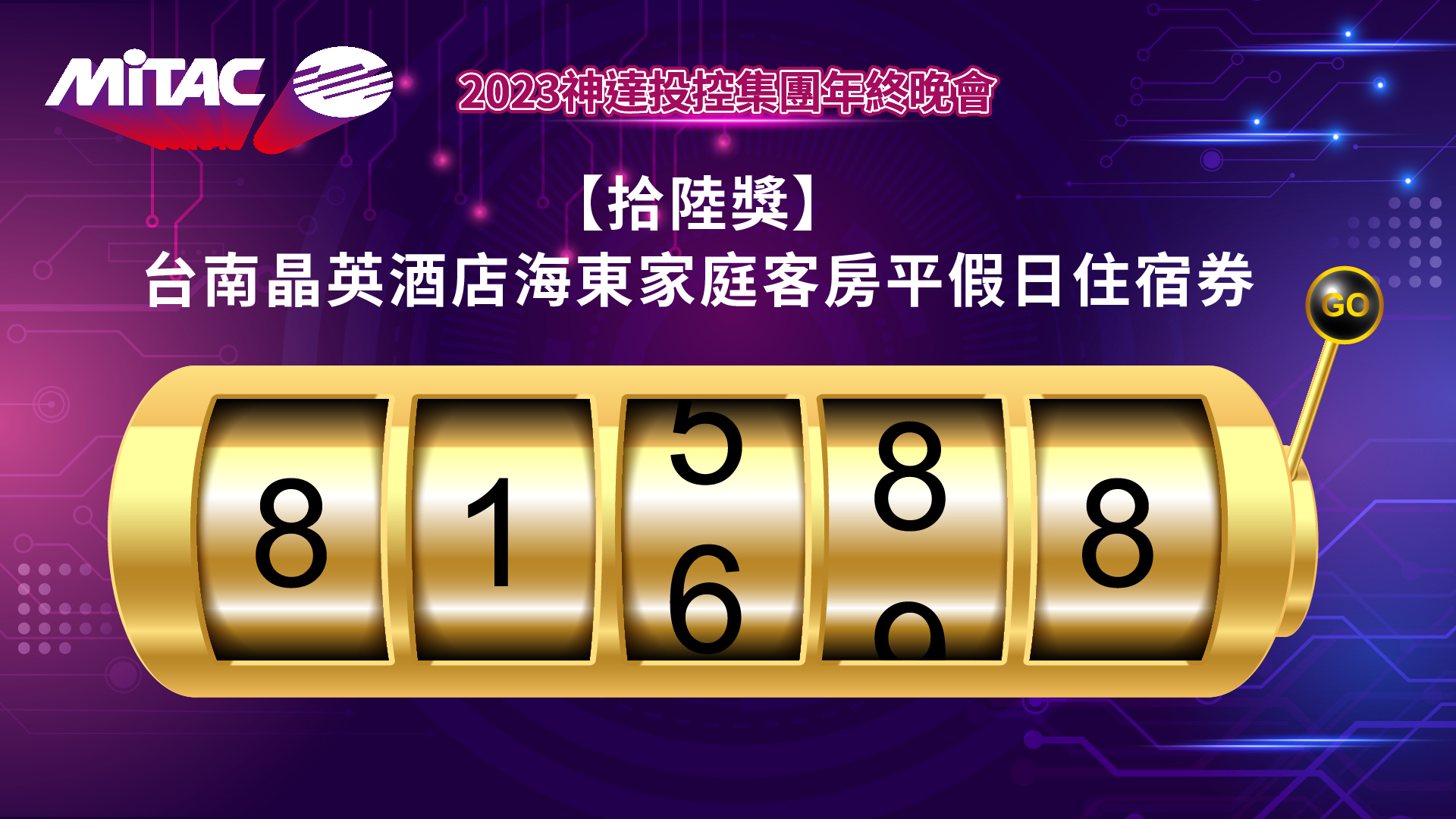 藍訊科技執行2023投控集團年終晚會線上拉霸抽獎系統+得獎查詢系統